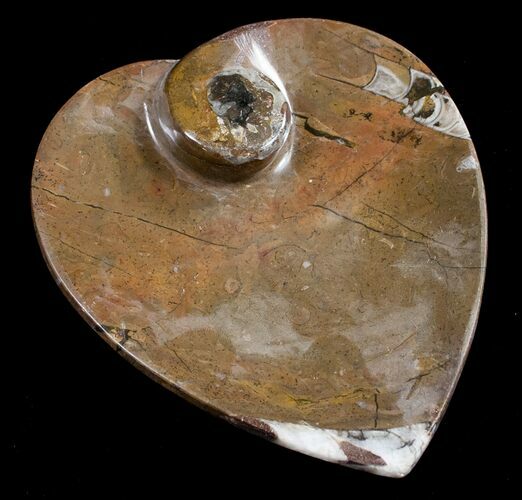 Heart Shaped Fossil Goniatite Dish #8866